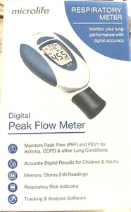Microlife Digitales Peak Flow Atemmessgerät für Asthma COPD Atmung - Bild 1 von 4