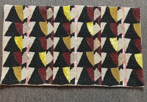 West Elm Rechteck Kissenbezug Boho Aztekenbaum Mehrfarbig Perlen Pailletten Glitzer - Bild 1 von 8
