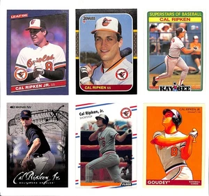 Cal Ripken 6 Card Lot - 1986 Leaf, 87 Donruss, Kaybee, Goudey, Baltimore Orioles - Picture 1 of 1