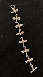 Libelle Armband 8,2" wunderschön Vintage .925 Sterling Silber Made in Mexico - Bild 1 von 10