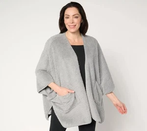 Mantón acogedor de franela Muk Luks gris M nuevo - Imagen 1 de 1