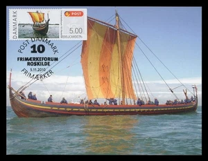 DENMARK 2010 Maximum Card ATM - Frimærkeforum Roskilde Barco Viking ship boat - Picture 1 of 1