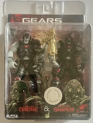 Pacote com 2 NECA Gears of War 2 Toys R Us Exclusive Locust Drone & Locust Sniper novo - Imagem 1 de 2