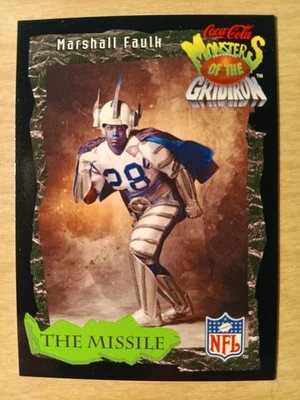 1994 Marshall Faulk Coca-Cola Monsters of the Gridiron#13 (RC) NRMINT SEE PICS - Image 1 of 2