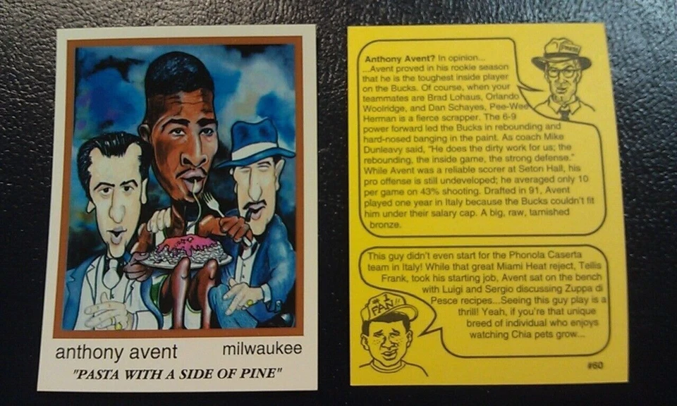 Anthony Avent Milwaukee Bucks 92-93 NBA Cartoon Skinnies RARE ODDBALL - Image 1 of 1