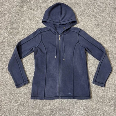Tommy Bahama Hoodie Womens Small Blue Full Zip Cotton Marlin Logo Aruba Casual - Image 1 of 4