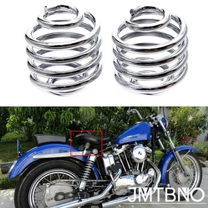 Muelles de asiento individuales de barril cromado de 2 pulgadas para Harley Bobber Chopper Custom Softail - Imagen 1 de 8