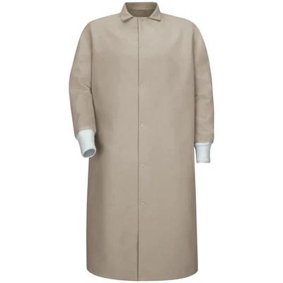 Red Kap Gripper-Front Spun Polyester Pocketless Butcher Coat with Knit Cuffs - Image 1 of 3