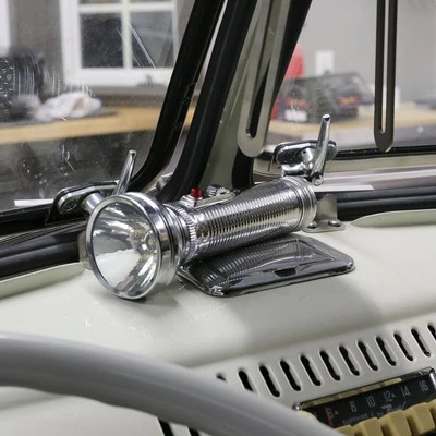 VTG STYLE FLASHLIGHT W COLUMN MOUNTING BRACKET RAT HOT ROD CUSTOM PICKUP TRUCK - Image 1 of 4