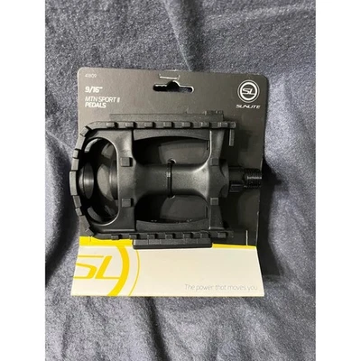 Sunlite MTN Sport II Cage Pedals 9/16" Chromoly Axle One-Piece Resin Body BLK - Image 1 of 3