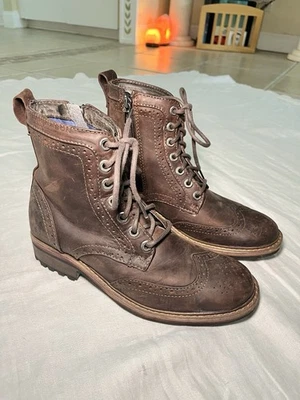 Mark Nason Brown Leather Lace Up Boots Size 6.5 Men’s With Zipper - Image 1 of 4