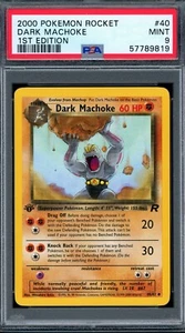 PSA 9 Pokemon 2000 1° Edizione Team Rocket Dark Machoke #40 - Foto 1 di 2