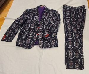 Mens OppoSuit  Haunting Hombre Day of the Dead Sugar Skulls Suit & Tie  Size 44