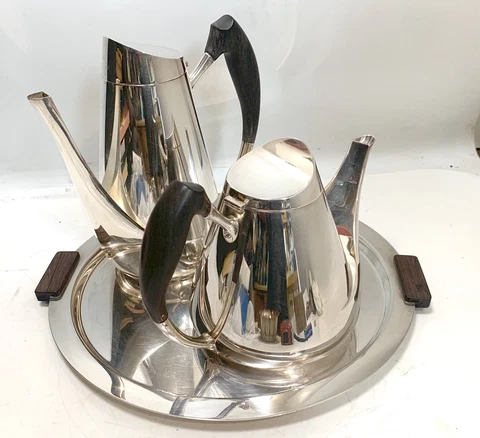 Mid Century Modern Coffee-Teapot Set Sterling Silver Cohr-Carl F Christiansen Cover