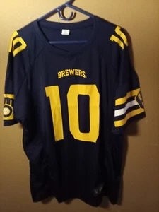 2025 MILWAUKEE BREWERS FOOTBALL JERSEY ADULT XL  S.G.A - Picture 1 of 2