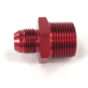 Aluminum Fitting Adapter 8AN Male end to 3/4NPT Male end Flare Straight Red - Picture 1 of 8
