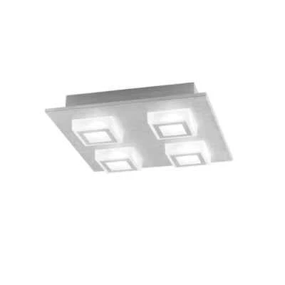 Luz de techo Hampton Bay Garfield LED de aluminio cepillado con pista cuadrada de montaje empotrado Foto 1 de 4