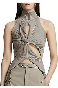 Twisted sleeveless mock neck top Large - Picture 1 of 5