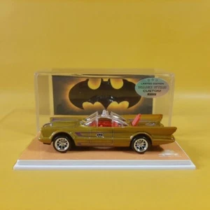 Hot Wheels BATMAN TV SERIES BATMOBILE GOLD (WANGSTAR CUSTOM) REAL RIDERS +Case - Picture 1 of 12