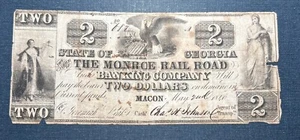 $2 Monroe Rail Road Obsolete Note May 2, 1940 - Imagen 1 de 2