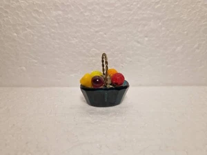 GRAN CESTA DE FRUTAS VINTAGE CASA DE MUÑECAS DE VIDRIO IMITACIÓN - Imagen 1 de 6