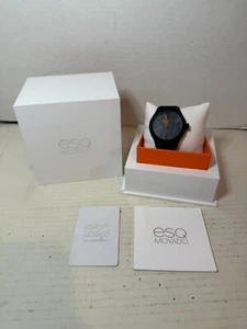 ESQ Movado One Herren-Armbanduhr schwarz Silikonbänder Analog Datum Zifferblatt Quarz - Bild 1 von 3