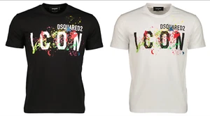 DSQUARED2 ICON SPLASH White/Black T-SHIRT S to XXL SALE!!! - Picture 1 of 9
