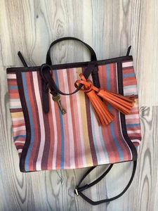 Fossil Tasche Handtasche Sehr Guter Zustand Rucksack Retro Vibes bunt gestreift - Bild 1 von 12