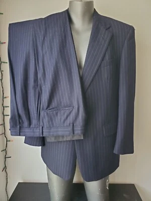 Traje de hombre Burberry de colección lana azul a rayas hecho en unión para hombre talla 41R Foto 1 de 4