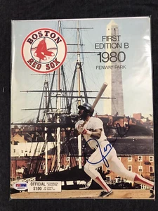 Jim Rice Boston Red Sox 1980 Autographed Program PSA - Picture 1 of 2