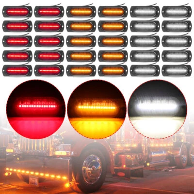 15 LED Side Clearance Marker Lights Amber/Red/White Truck Trailer RV Waterproof - Image 1 of 4