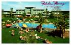 Flamingo Hotel Las Vegas Nevada Poolside Palm Trees Unposted Postcard
