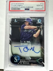 TYLER O'NEILL RED SOX 2016 Bowman Chrome 1st ON CARD Auto Rookie PSA 10 - Picture 1 of 3