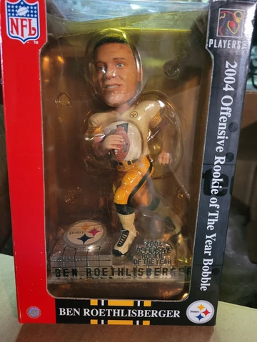 BEN ROETHLISBERGER Steelers 2004 Offensive Rookie of Year White BOBBLEHEAD NIB Cover