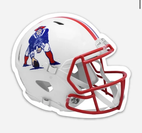 New England Patriots Logo ( Throwback)  Helmet Type NFL Football Die-cut MAGNET Cover