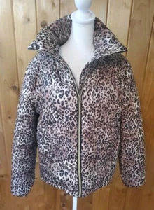 Me Jane Women's Size Medium puffer Jacket Coat Leopard Brown - Picture 1 of 10