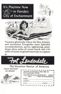 1951 Fort Lauderdale Florida: Its Playtime Now Vintage Print Ad - Bild 1 von 1