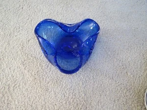 Midcentury Murano Glas Kobaltblau Kontrolliert Seifenblasenschale - Bild 1 von 11
