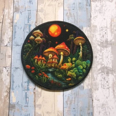 Mushroom Patch Iron-on Applique Fungus, Fungi, Fantasy Badge, Decorative, Shroom - Image 1 of 4