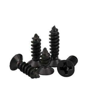 M2 M2.3 M2.5 M3 M4 Black Phillips Countersunk Flat Head Self Tapping Wood Screws - Picture 1 of 5