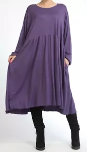 PLUS SIZE PURPLE JERSEY 2 POCKETS EVERYDAY A-LINE LONG DRESS Size 24-26 - Picture 1 of 5