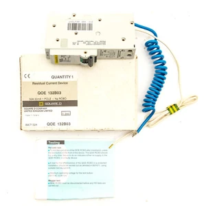SQUARE D QOE132B03 32A B32 RCBO SQ-D QOE PLUG IN 10KA 30MA B CURVE VAT INCLUDED - Picture 1 of 9