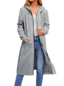 Autumn and Winter Hoodies for Women Casual Full Zip Up Hoodie Long Hoodies - Picture 1 of 13