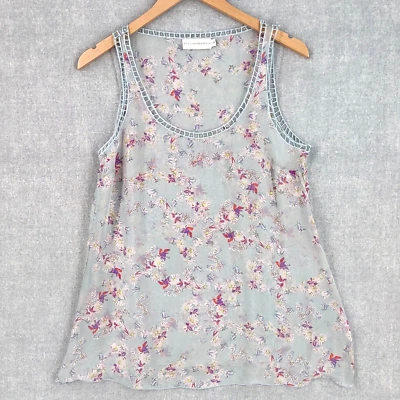 Johnny Was  4 Love and Liberty Top Small Silk Slip Tank Floral Sheer Fairy Boho - Image 1 of 4