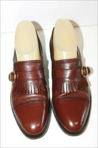 FRATELLI ROSSETTI Mocassins à Franges Tout Cuir Acajou T 36.5 TTBE QUASI NEUFS - Picture 1 of 7