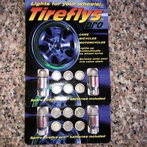 UV Tireflys Red Motion Activated Valve Stem Lights. 4 sets - Picture 1 of 2