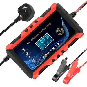 Smart Car Battery Charger Automatic Jump Starter Pulse Repair 12V AGM/GEL UK Red - Picture 1 of 11
