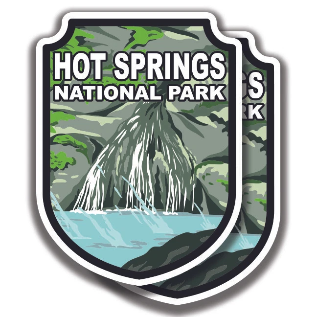 THE DECAL AND STICKER MAFIA HOT SPRINGS NATIONAL PARK DECALs 2 Stickers Bogo Car Window