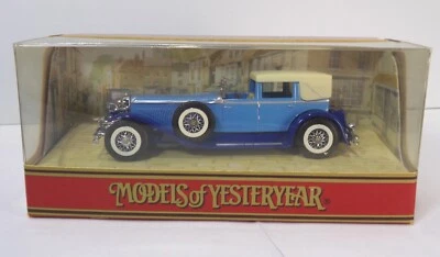Matchbox VTG 1990 Models of Yesteryear YY4 Duesenberg Model J Blue NIB 083022WT4 - Image 1 of 3