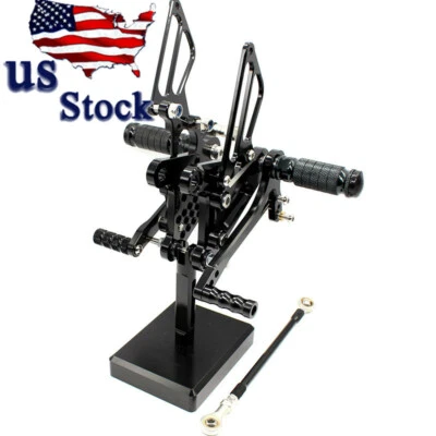 Juego de estriberas CNC negras para Kawasaki Ninja600 ZX6R 2009-2012 2013 2014 2015 Foto 1 de 4